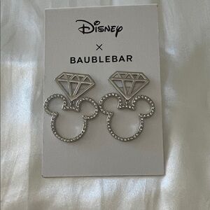 New BaubleBar Disney X Mickey Mouse Diamond Shape Earrings